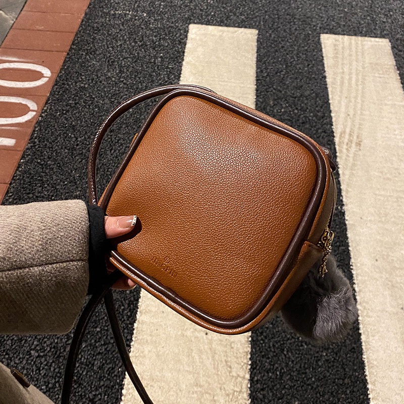 Túi Đeo Vai Hình Vuông Cỡ Nhỏ Phủ Lông Phong Cách Hàn Quốc Thời Trang Cho Nữ