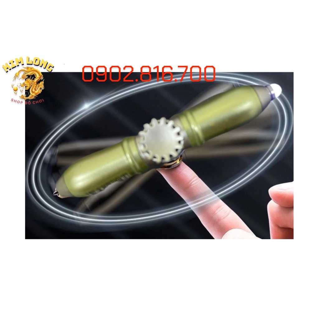 BÚT VIẾT QUAY TAY - CON QUAY FIDGET SPINNER CÓ ĐÈN LED PHÁT SÁNG ĐA CHỨC NĂNG GIẢM STRESS CẢM ỨNG VÂN TAY ĐIỆN THOẠI