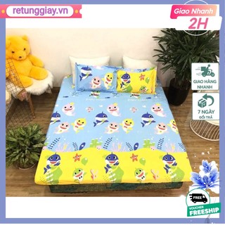 Ga chống thấm cotton 2 lớp,đủ kích thước-chọn mẫu thoải mái-retunggiay[mẫu cá baby shank] m2