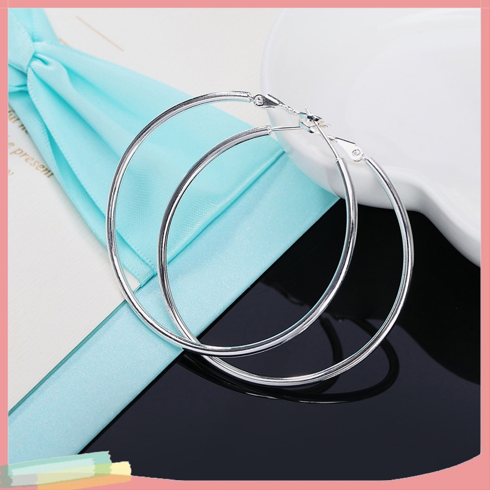 Đôi khuyên tai hình vòng tròn 5cm-8cm thời trang cho nữ