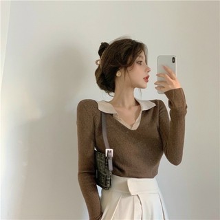 ÁO TAY DÀI CỔ BẺ PHỐI BG