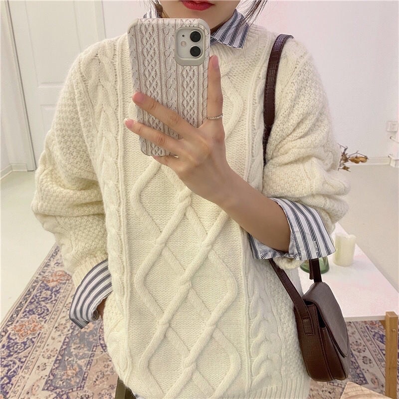 Áo len đỏ dài tay, Áo len tay dài vặn thừng mặc đi chơi , giáng sinh, tết chất len dày đẹp loại 1