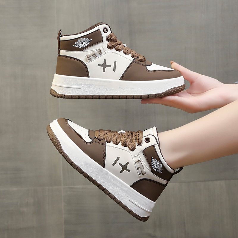 Hàng Có Sẵn Giày Thể Thao Đế Dày Cổ Cao Màu Trắng Thời Trang Đường Phố Bán Chạy Nhất Mùa Thu Cho Nữ