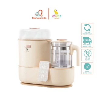 Máy tiệt trùng sấy khô bình sữa cho bé Moaz Bebe MB046, máy đun nước pha sữa màn hình điều khiển - Monnie Kids
