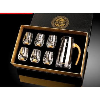 Bộ ly thủy tinh pha lê mạ vàng 24k cao cấp sang trọng