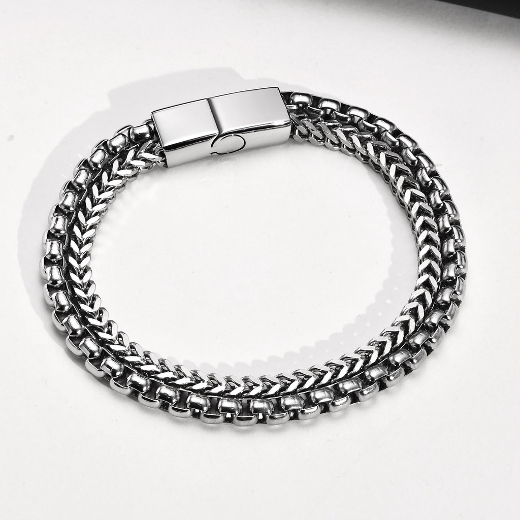 Vnox Vòng Tay Dạng Chuỗi Xích 9mm Bằng Thép Không Gỉ Không Phai Màu Thời Trang Thường Ngày Cho Nam