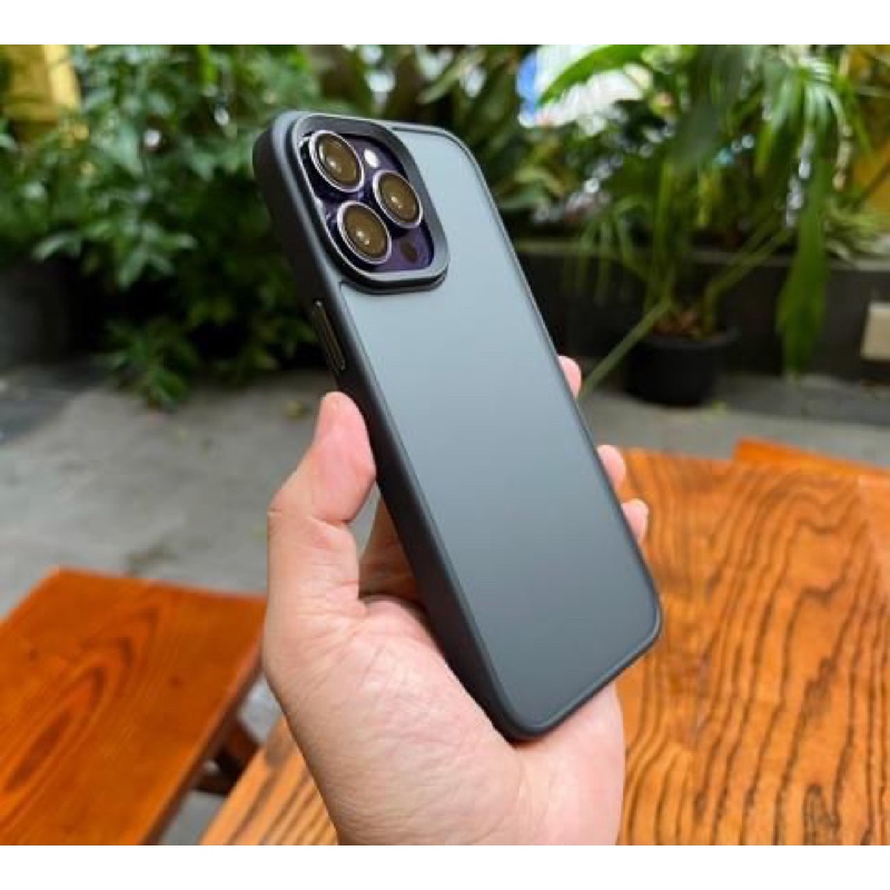 Ốp lưng LIKGUS viền màu lưng nhám mờ cho iPhone 14 serries