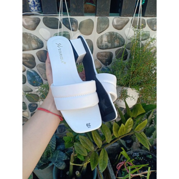 Giày dép nữ gót 4 cm quai to bảng ngang bigsize 35-45