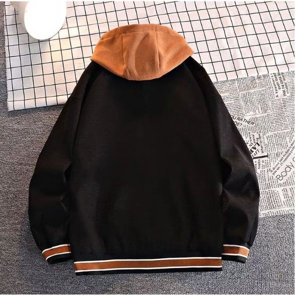 Áo Khoác Bóng Chày Có Mũ Trùm Dáng Rộng Thiết Kế Mới Kiểu Dáng Đơn Giản Thời Trang Mù