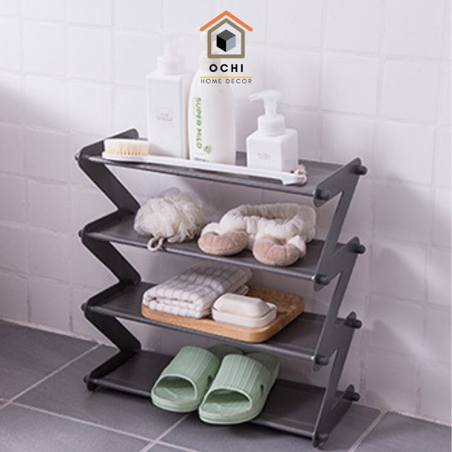 Kệ để giày dép cao 4 tầng, kệ sách, giá để đồ đa năng hình chữ Gấp Gọn Tiện Dụng Z YH8802-4
