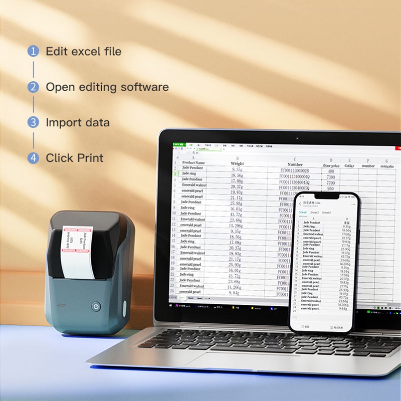 NIIMBOT B1 Máy in nhãn nhiệt Bluetooth không dây di động