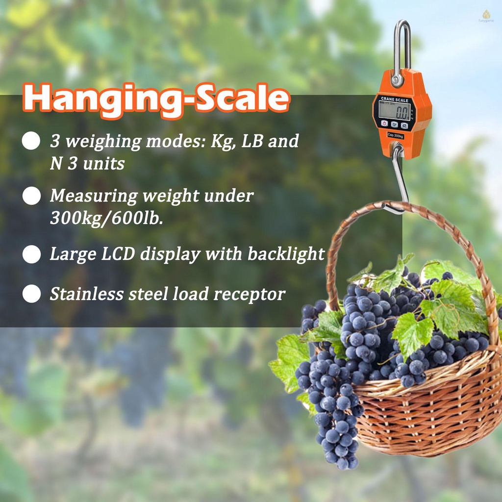 Cân Điện Tử Mini 300kg Có Móc Treo Tiện Dụng