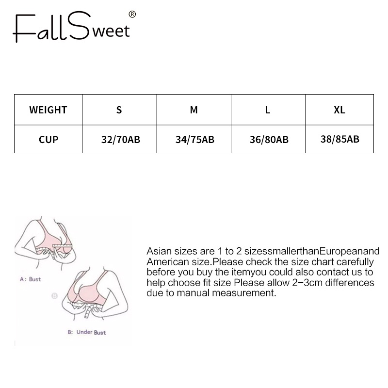 Áo lót Fallsweet không gọng nâng ngực không đường may thoáng khí thoải mái thời trang dành cho nữ