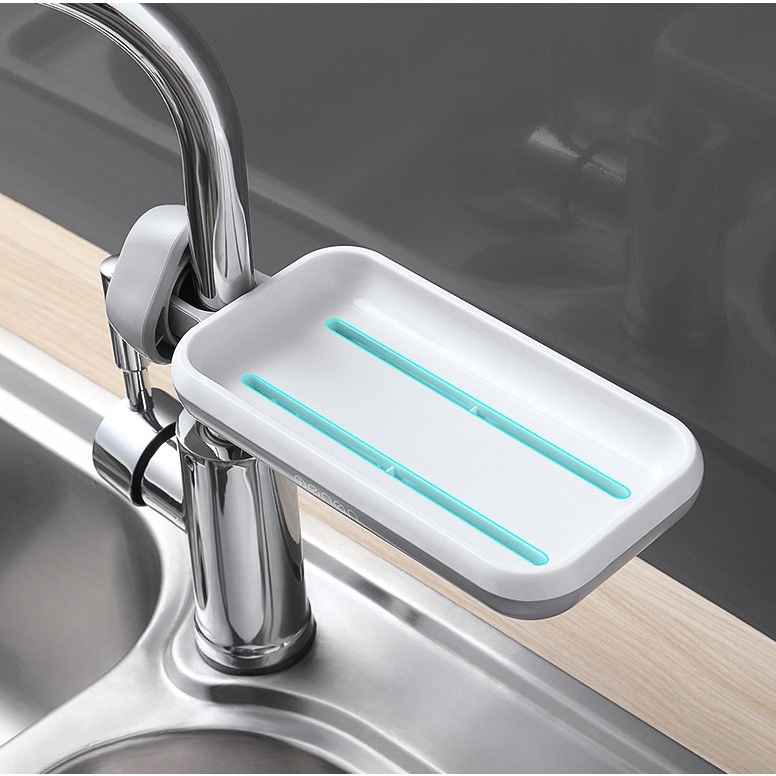 Kệ gắn vòi nước lavabo, Giá Để Đồ Cọ Rửa Bát, Xoong, Nồi 802 Chất Liệu Nhựa ABS Cao Cấp Bền Bỉ