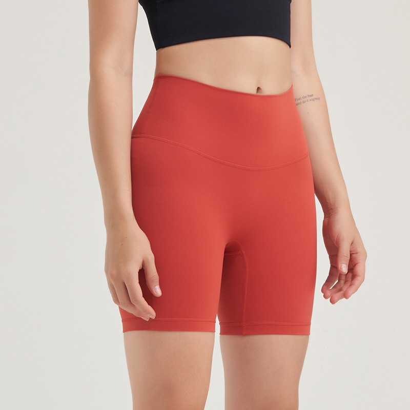 Quần short Tập yoga Lưng Cao Không Đường May Phía Trước Cho Nữ