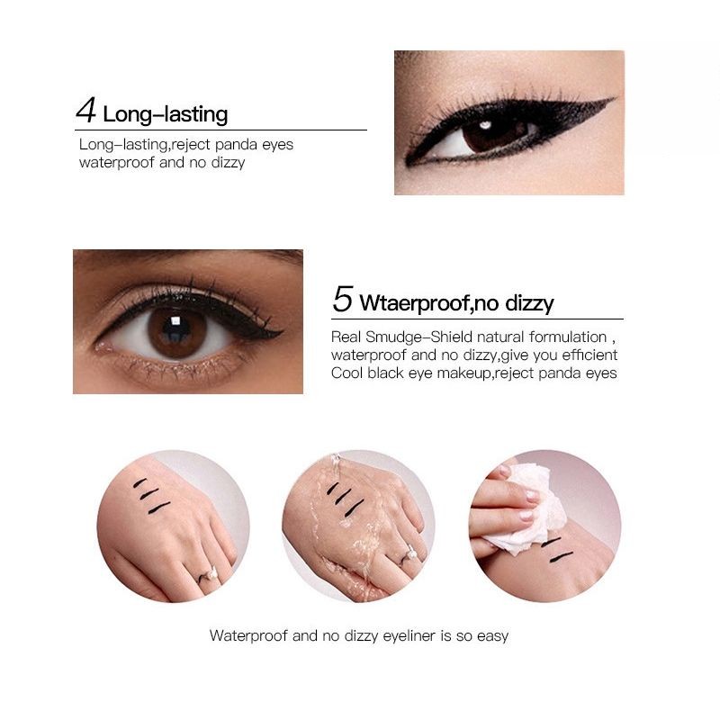 Bút kẻ mắt nước màu đen kháng nước và bền màu lâu trôi hiệu quả