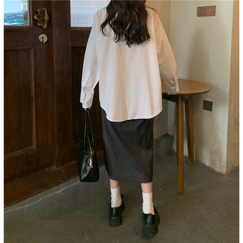 Áo Sơ Mi Tay Dài Dáng Rộng Thời Trang Cho Nữ