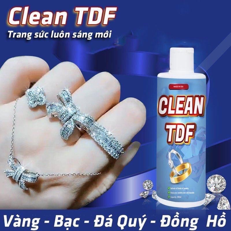 Chai nước rửa trang sức nữ trang CLEAN TDF
