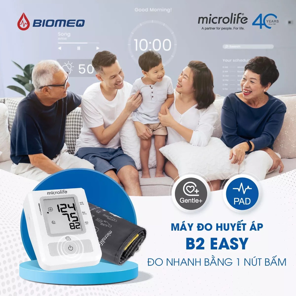 Máy Đo Huyết Áp MICROLIFE BP B2 Easy Thế Hệ Mới Cho Độ Chính Xác Cao Bảo Hành 5 Năm Chính Hãng