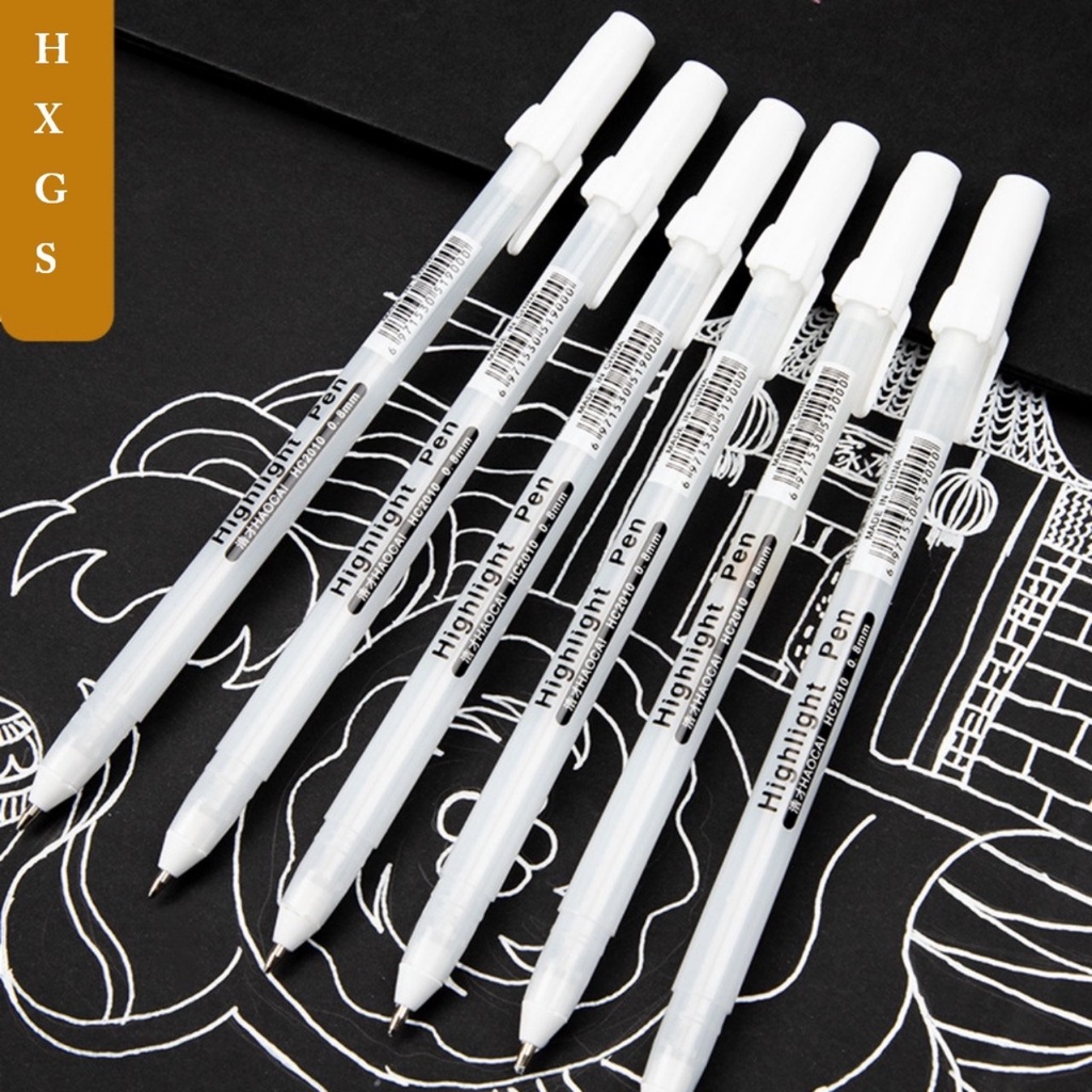 Bút Gel Mực Trắng Ngòi 0.8mm Dùng Phác Thảo, Đánh Dấu Nổi Bật