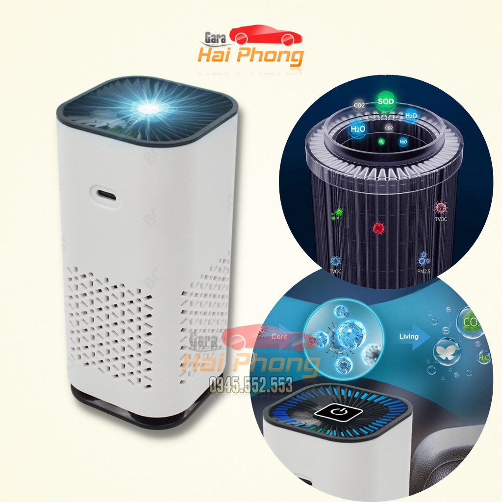 Máy Lọc Không Khí Mini Di Động Cho Xe Hơi/Phòng Ngủ H13 HEPA