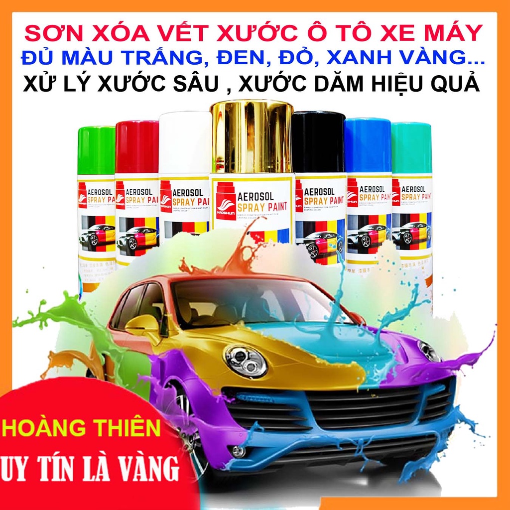 Loại Xịn Sơn Xịt Che Vết Xước Ô Tô Xe Máy - Xóa Trầy Xước Ô Tô Màu Trắng  Đen Đỏ Mận Bạc Đỏ Xanh Vàng - Haoshun - Mixasale