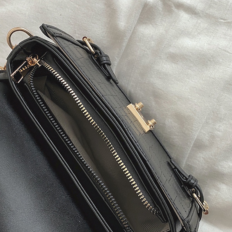 Túi Đeo Chéo Vuông Nhỏ Họa Tiết Vân Đá Màu Đỏ Thời Trang Cho Nữ