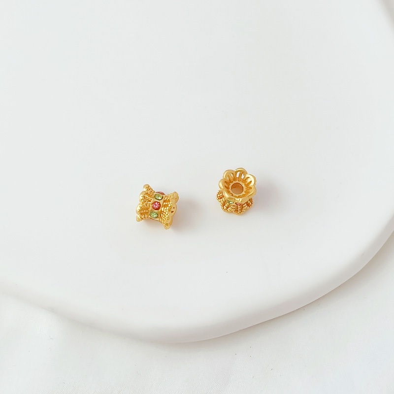 Phụ Kiện Hạt Ren Rỗng Hai Mặt Màu Sắc Cổ Điển Dùng Làm Mũ Handmade DIY