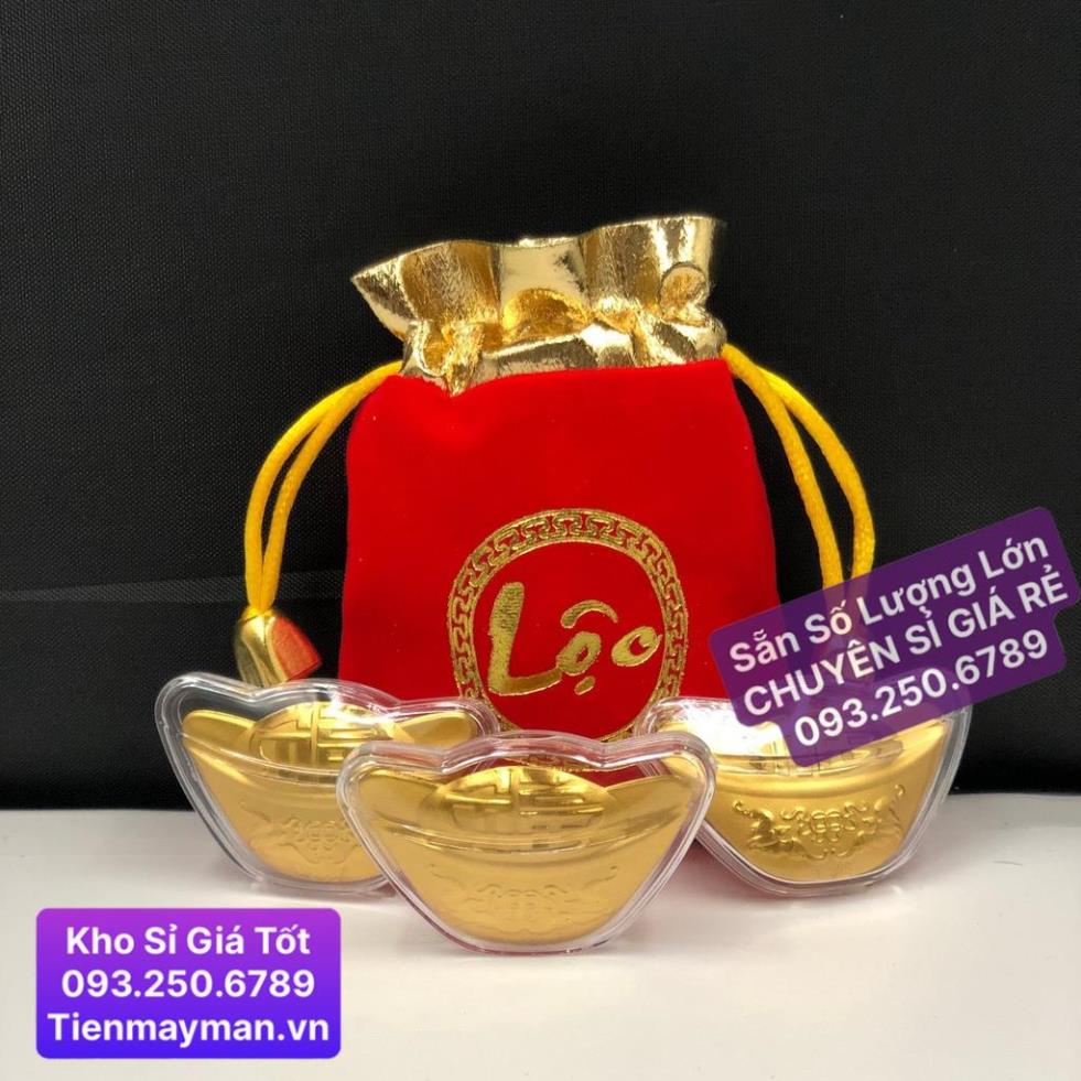 [VIP] Thỏi Vàng Thần Tài Mạ Vàng Kèm Túi Gấm Phúc Lộc , Làm Quà Tặng Cực Vip Khai Lộc , Siêu Rẻ