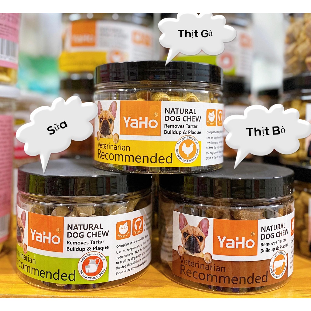Hộp xương gặm YAHO bổ sung canxi, sạch răng, thơm miệng cho Cún- Nhiều vị hấp dẫn