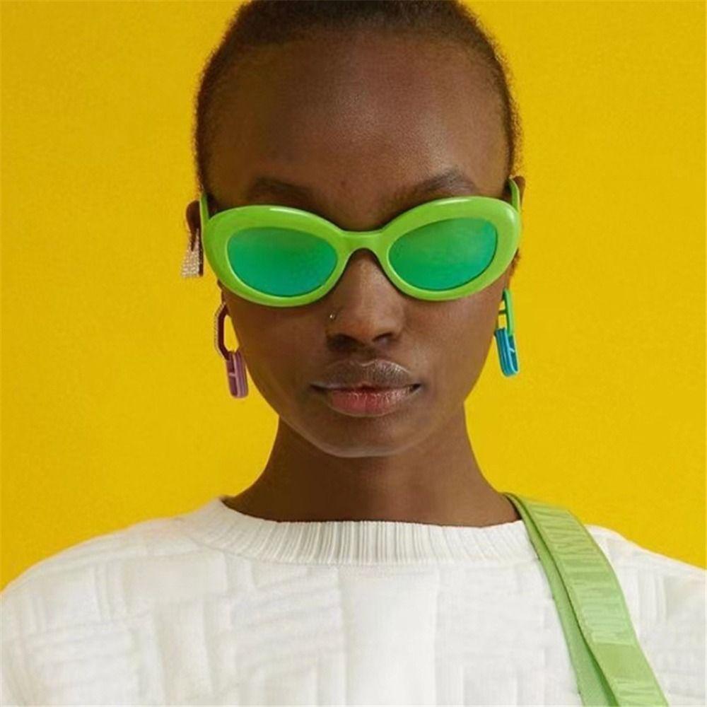 Kính Mát Hình Oval Chống Tia UV400 Phong Cách Punk