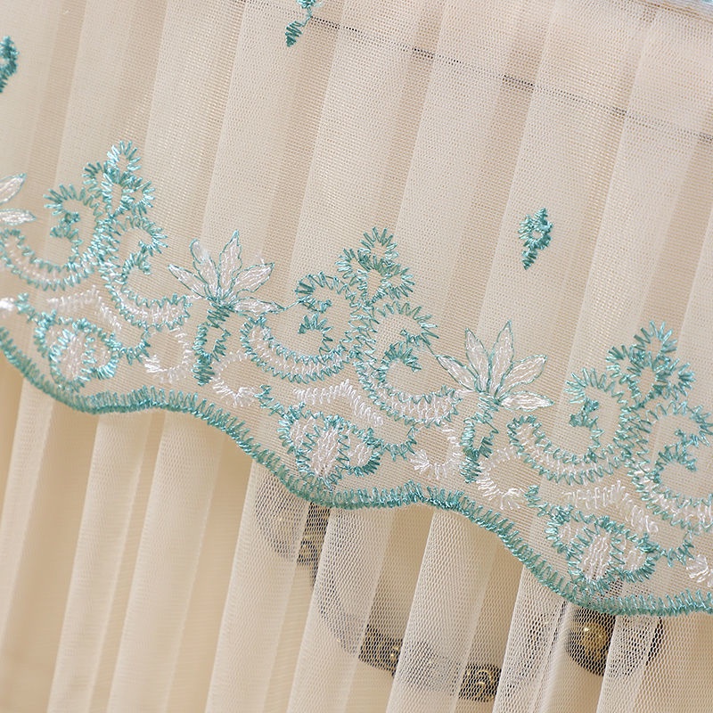 Khăn Trải Bàn Cà Phê Hình Chữ Nhật Phối Ren Phong Cách Châu Âu Mới