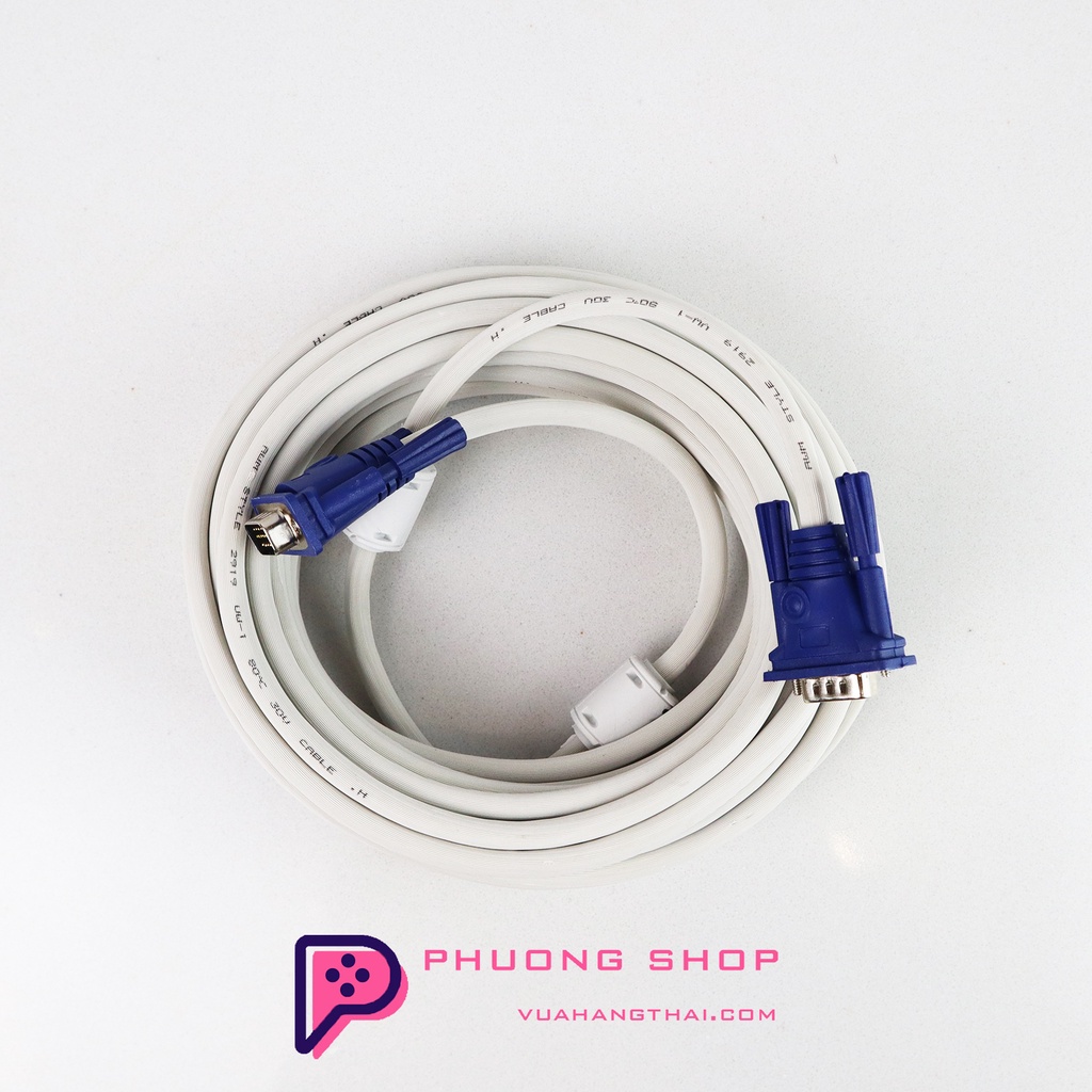 Dây Cáp VGA 1.5m, 3m, 5m, 10m - chuẩn VGA 3+4, lõi đồng chống nhiễu chất lượng cao, cáp 2 đầu VGA đực