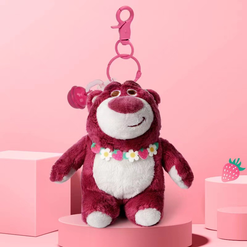 Móc Khóa Hình Gấu Bông Dâu Tây Disney Dễ Thương