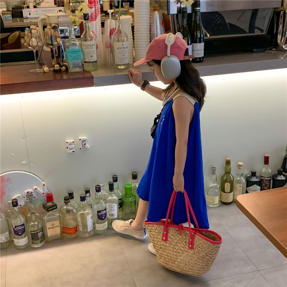 Đầm Thun Sát Nách Phong Cách Hàn Quốc Thời Trang Xinh Xắn Cho Bé Gái