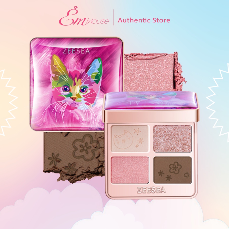 ZEESEA Bảng Phấn Mắt 4 Ô Tipsy Kitty Eyeshadow Quad Rose