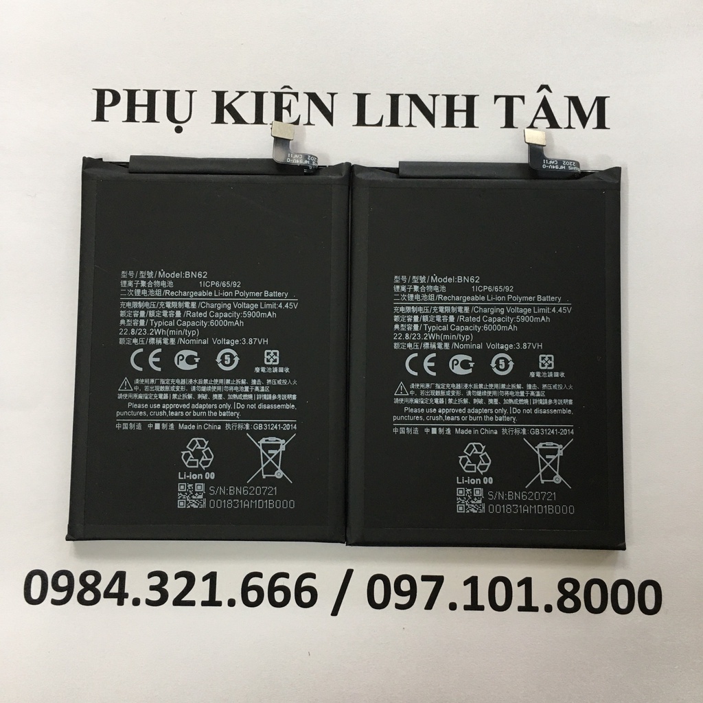 Pin Xiaomi Poco M3, Redmi Note 9 4G, Pin BN62