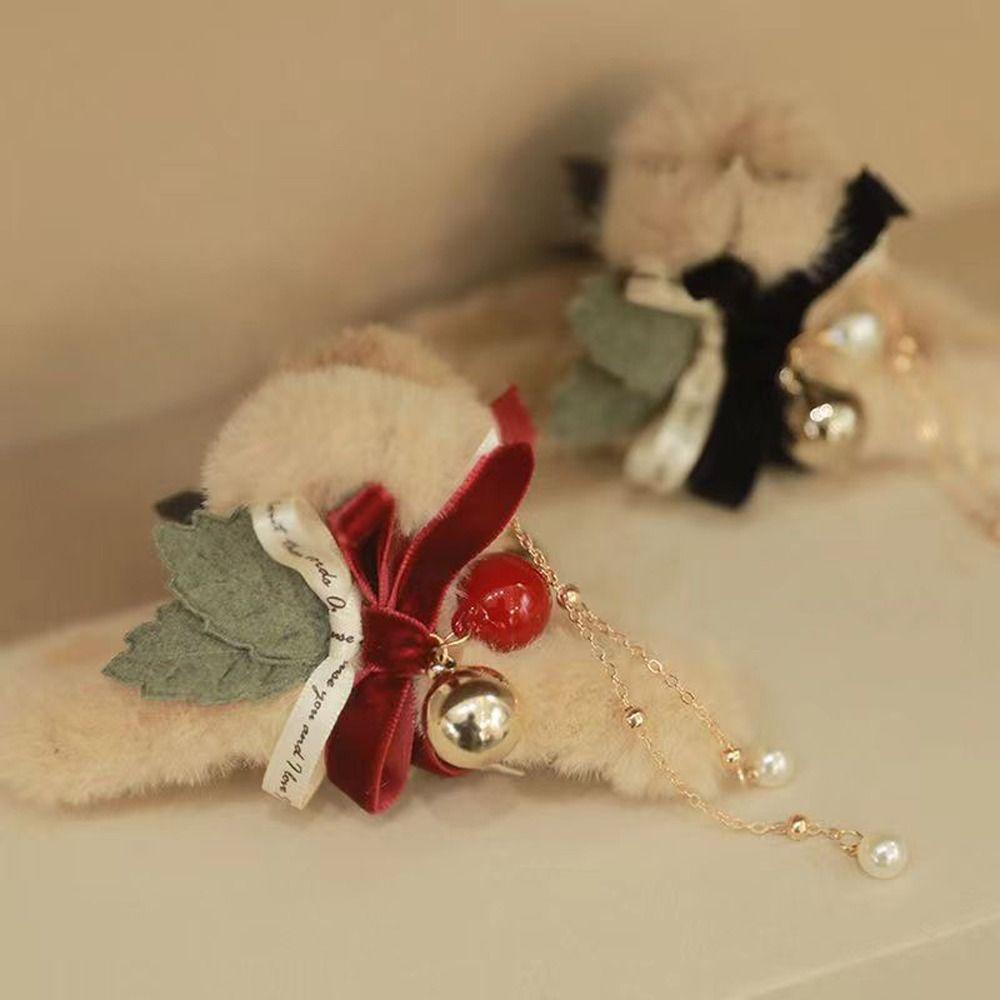 ANEMONE Kẹp Tóc Đuôi Ngựa Hình Cá Mập Có Chuông Giáng Sinh Ngọt Ngào Cho Nữ