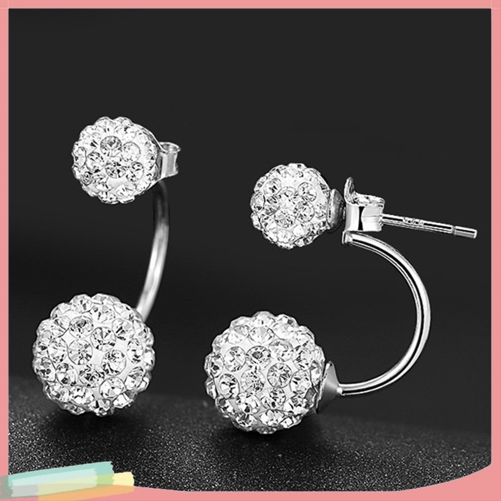Khuyên tai quả cầu đính đá thời trang cho nữ