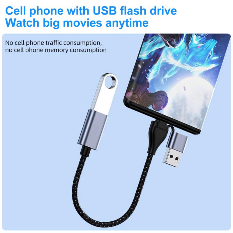 Dây cáp chuyển đổi HDOORLINK cổng USB Type C sang OTG Type C 2 trong 1 cho máy tính xách tay bàn phím chuột máy tính