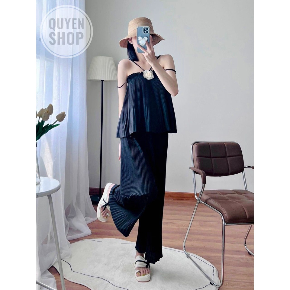 Set Đồ Bộ Tiểu Thư Quần Ống Rộng Sang Chảnh_QS QUYEN SHOP
