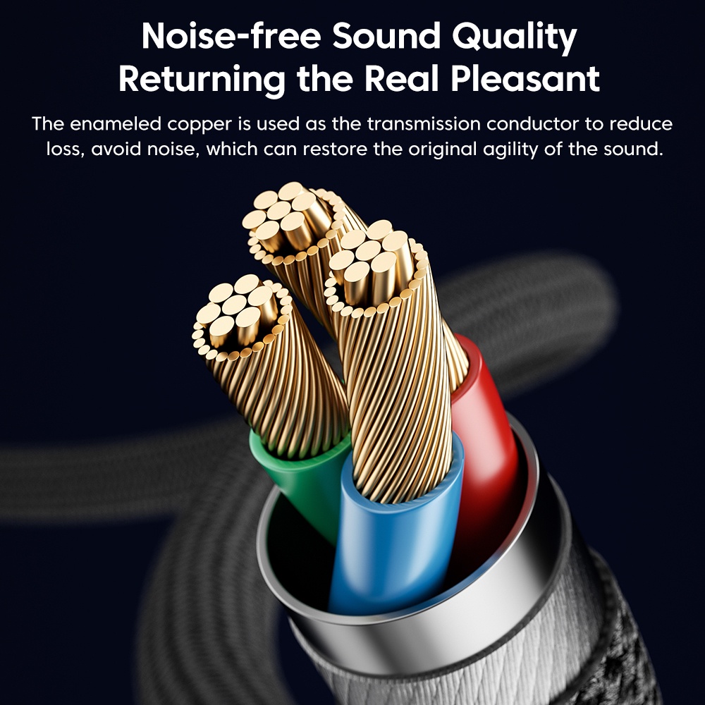 Dây cáp âm thanh TOOCKI AUX 3.5mm thích hợp cho máy tính xách tay Samsung Xiaomi Redmi