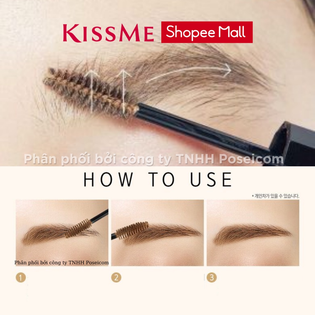 Mascara Lông Mày Kissme Đổi Màu Tạm Thời Kissme Heavy Rotation Chống Trôi Siêu Bền