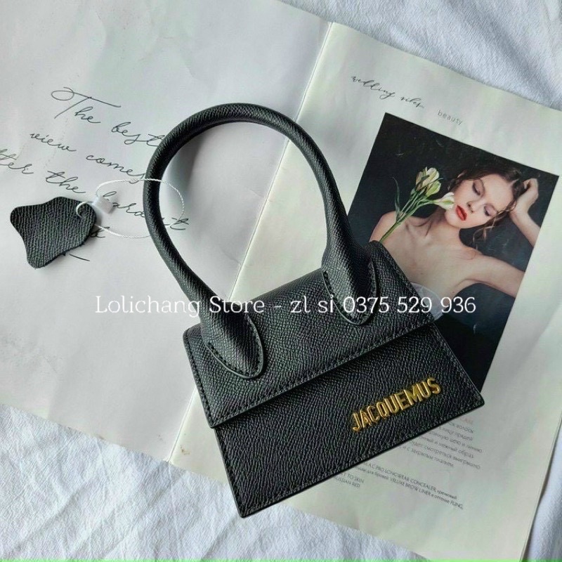 Túi xách nữ mini size 15 da sần chữ dập nổi siêu xinh