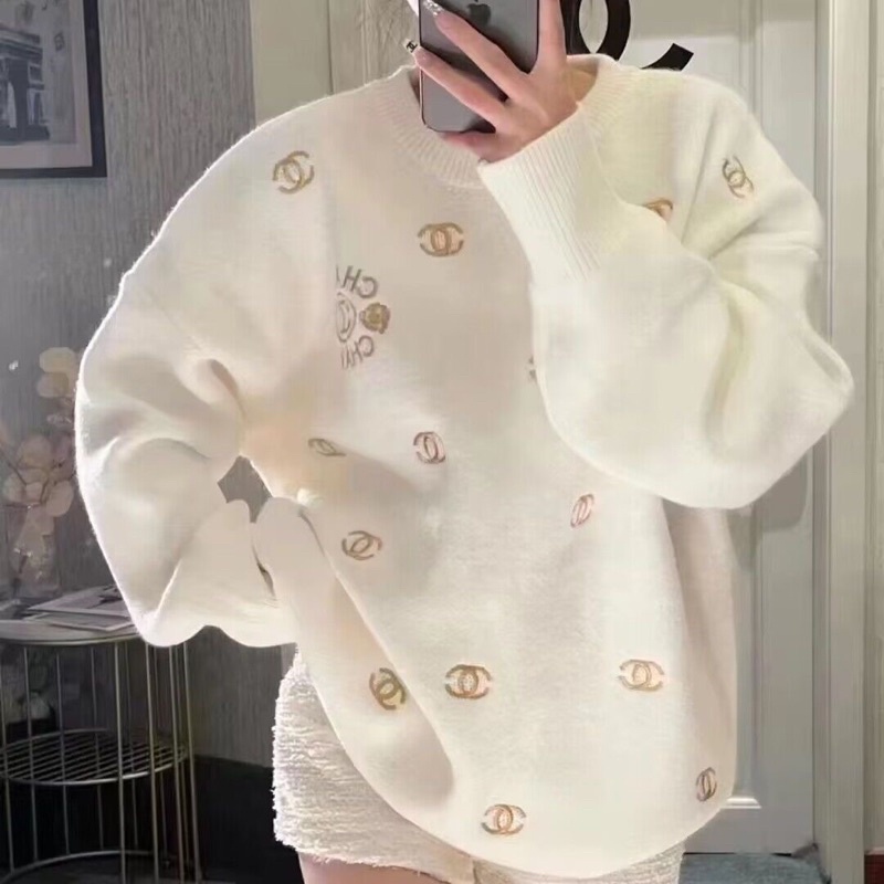 Áo Len Thêu Logo Chane Form Rộng