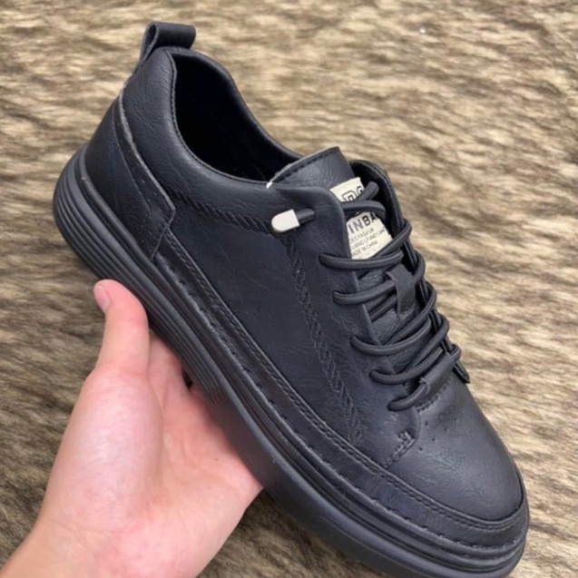 Giày SNEAKER nam thấp cổ da màu nâu, đen, bee, trắng đế cao su đúc tăng chiều cao 4cm