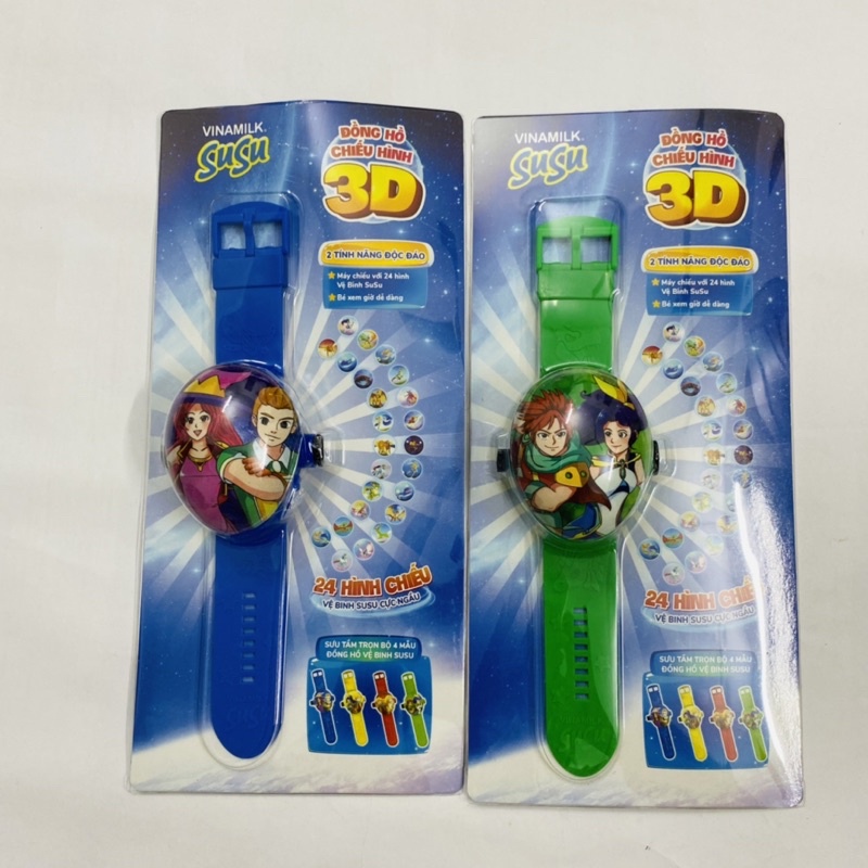 Đồng Hồ 3D Vệ Binh SUSU Chiếu 24 Hình Vinamik Đeo Tay Cho Bé Nhiều Màu Hàng Khuyến Mãi Từ Sữa