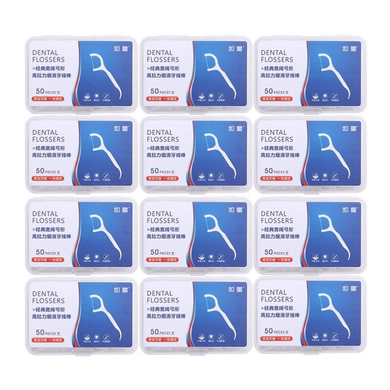 Tăm chỉ nha khoa (hộp 50 cái có giá sỉ ), chỉ vệ sinh răng miệng sạch sẽ