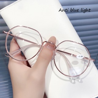 Kính Mát Gọng Kim Loại Hình Oval Chống Bức Xạ Ánh Sáng Xanh Thời Trang Cho Nữ