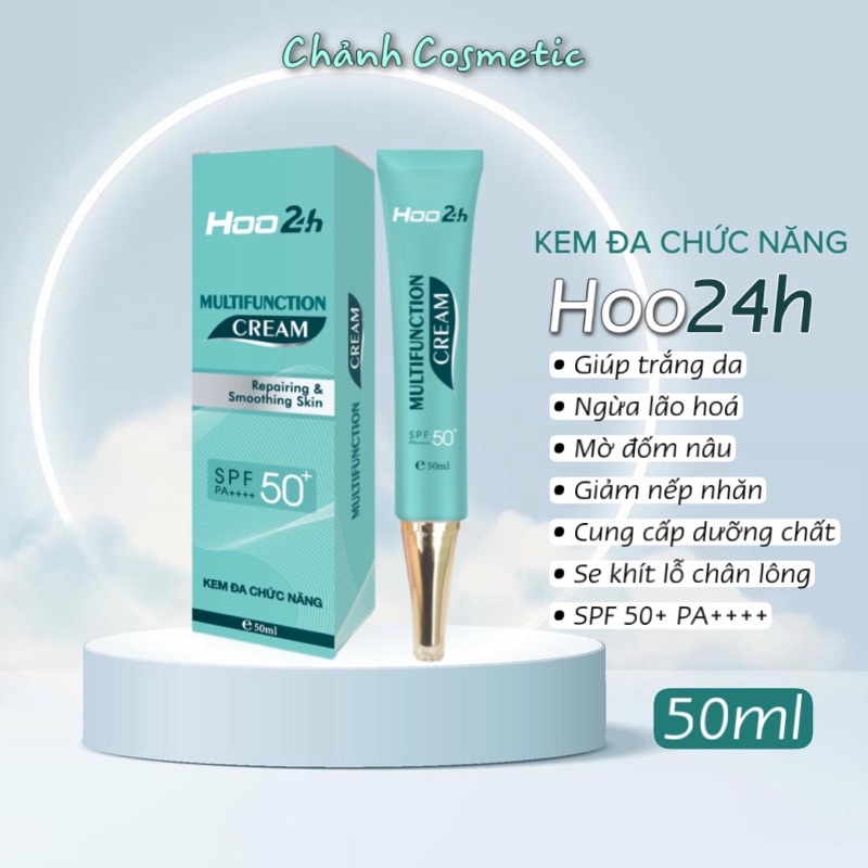 Kem Đa Chức Năng Hoo24h Dưỡng Trắng Da, Ngừa Lão Hoá, Mờ Đốm Nâu, Chống Nắng 50ml